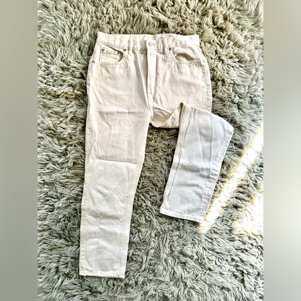 Outerknown Cream Straight Leg Jeans Relaxed Fit